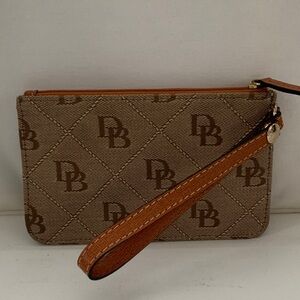 Dooney & Bourke Tan and Brown Wristlet
